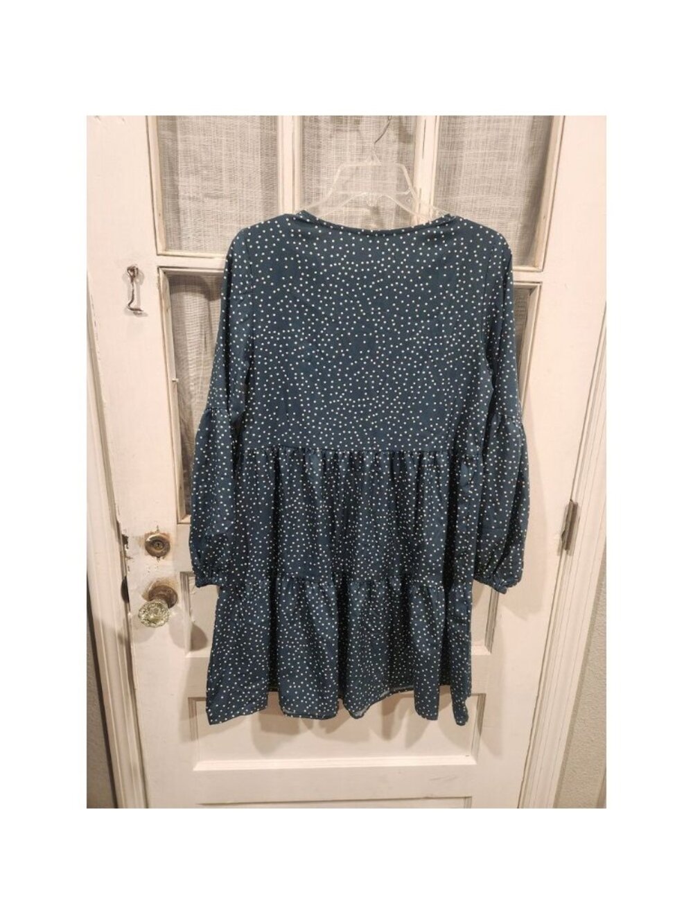 Green and‎ White Polka Dot Flowy Dress Women's Size Small - Picture 5 of 5
